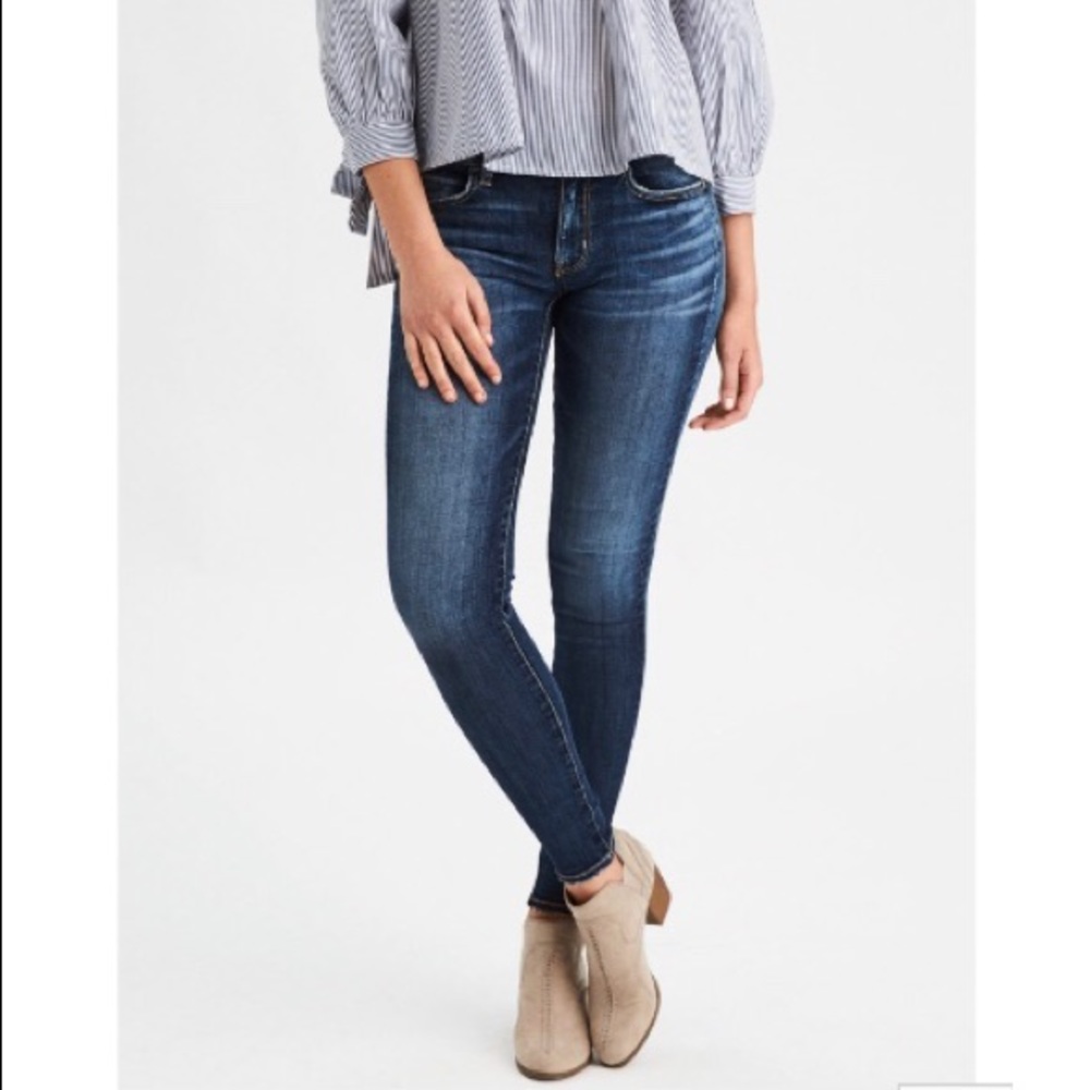 High-Rise Blue Skinny Jeans